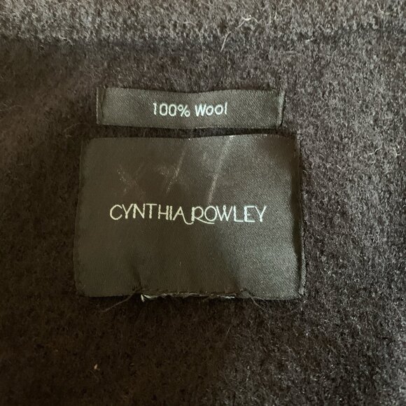 Cynthia Rowley Womens 100% Wool Coat XL Black Minimalist Capsule Neutral - Picture 5 of 11